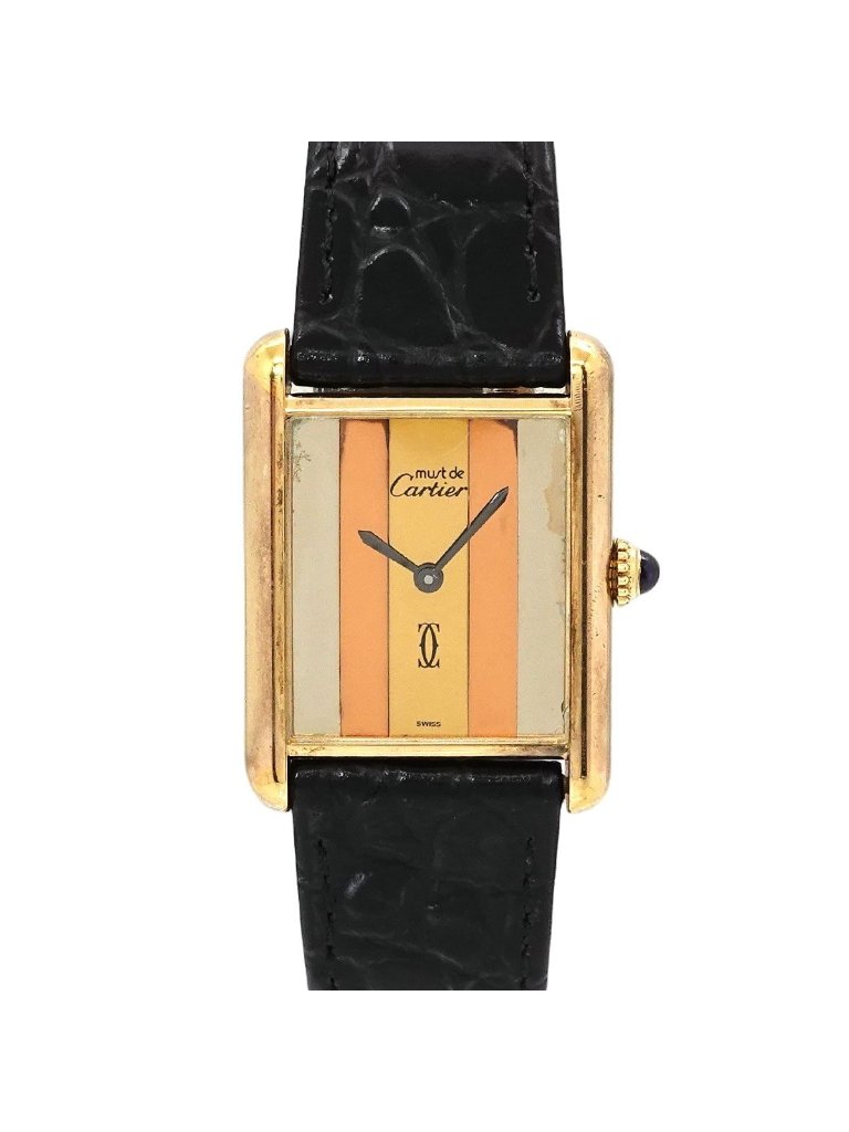 Cartier Must Tank Vermeil Trinity Vintage Watch Hand Wound